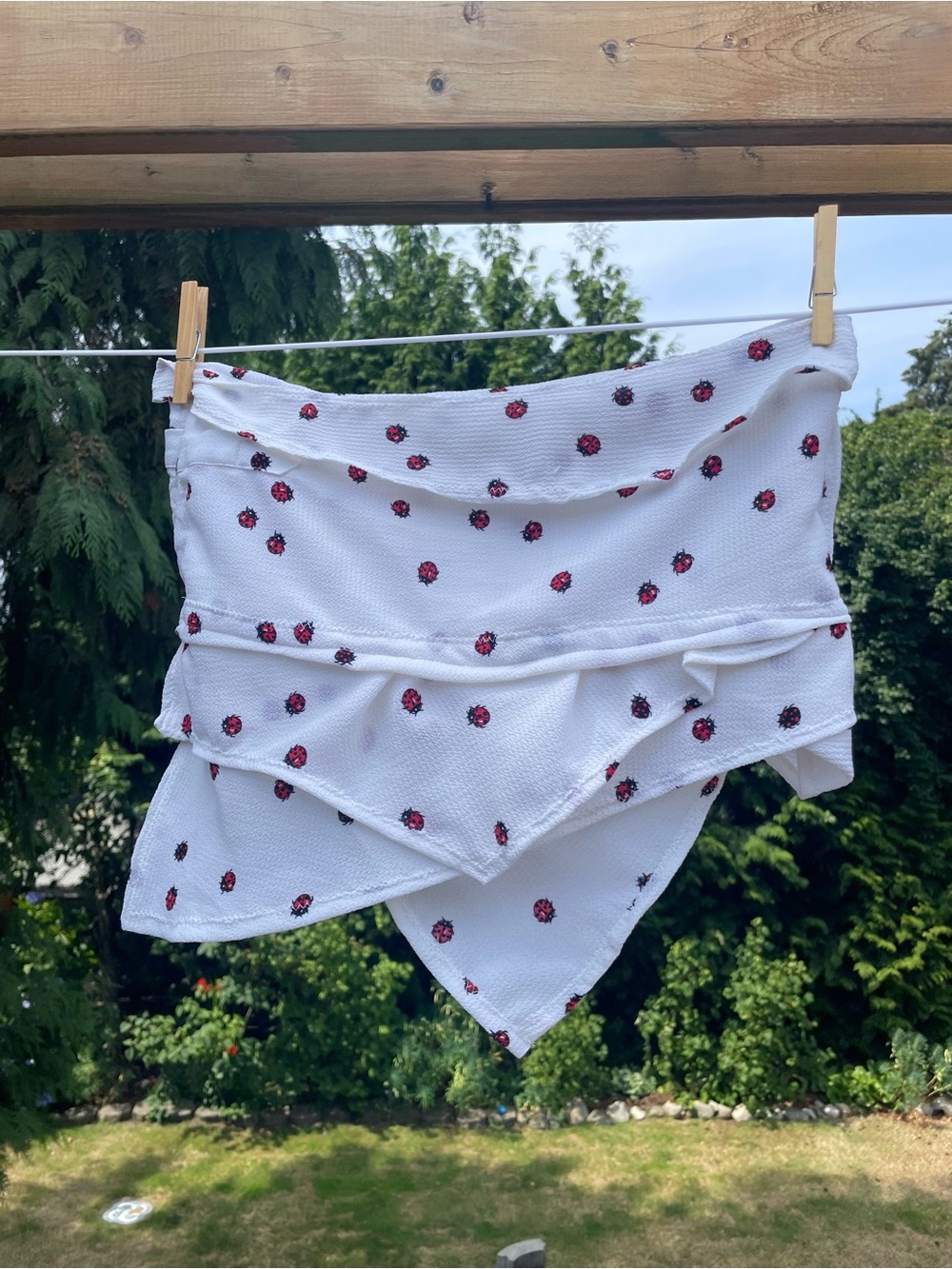 Ladybug asymmetrical mini skirt